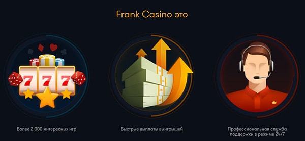Преимущества онлайн Франк казино